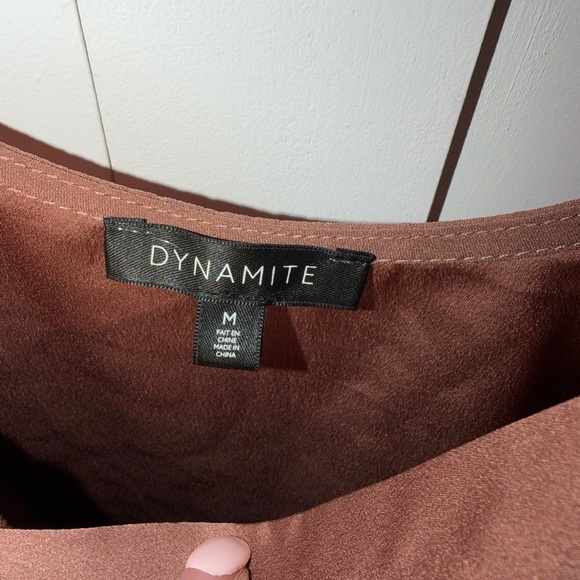 Dynamite Brown V-Neck Spaghetti Strap Camisole - Picture 3 of 3